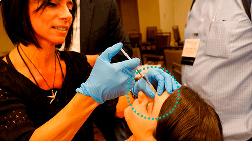 Foto resaltando la inyeccion de botox